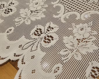 Vintage White Lace Valance – Romantic French Style Cafe Curtain (14'' x 59'')