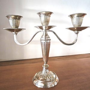 Vintage Silver 3-Arm Candelabra - Antique Candle Holder