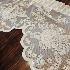 French Chateau Core Style Victorian Vintage White Lace Valance, Cafe Curtain, Window Treatments, Lace Curtains, Valance, Farmhouse Curtains