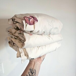 Set of 3 Vintage Floral Double Bed Sheets – PEQUOT Muslin, Made in USA