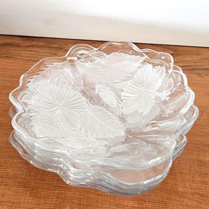 Vintage Mikasa Frosted Hibiscus Crystal Platters - Set of 4