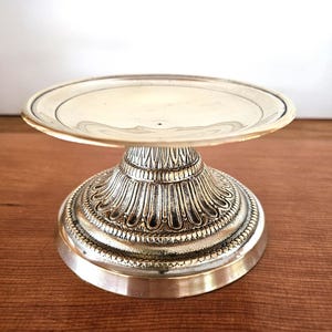 Versilberte Kompottschale mit Sockel - Stumpenkerzenhalter - Silberplatte - Antike Servierschale - Regency Plate - Silberschale für Süßigkeiten