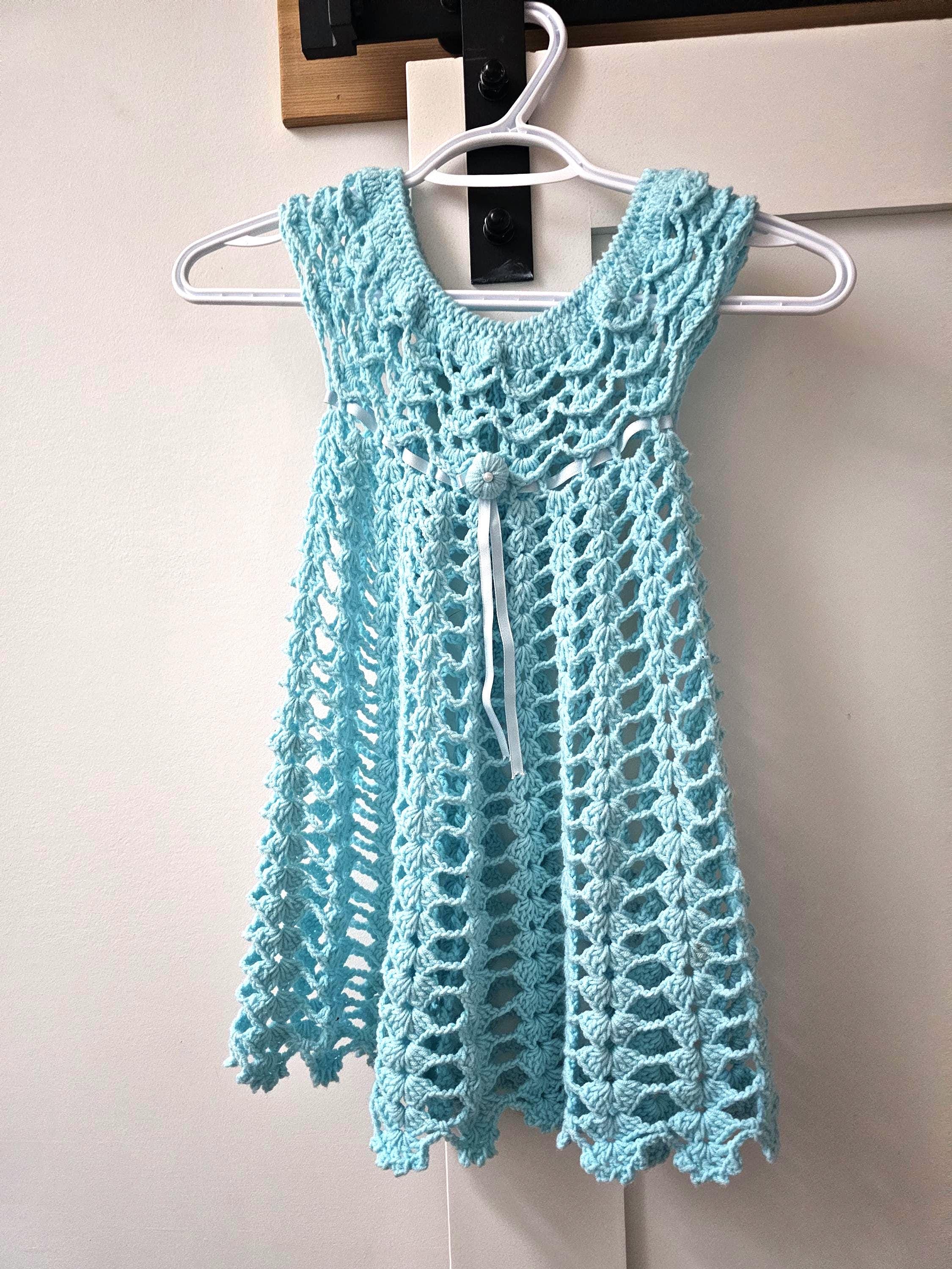 nk Turquoise Crochet Baby Girl Dress / Crochet Toddler Dress