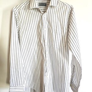 Vintage Pin Stripe Button Down Shirt: EATONS Canada, 80s Dress Shirt