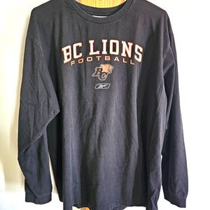 Vintage BC Lions Shirt - Long Sleeved T Shirt - Made in Canada - 90s Bc Lions Long Sleeved Shirt - Vintage CFL Shirt - BC Football Shirt