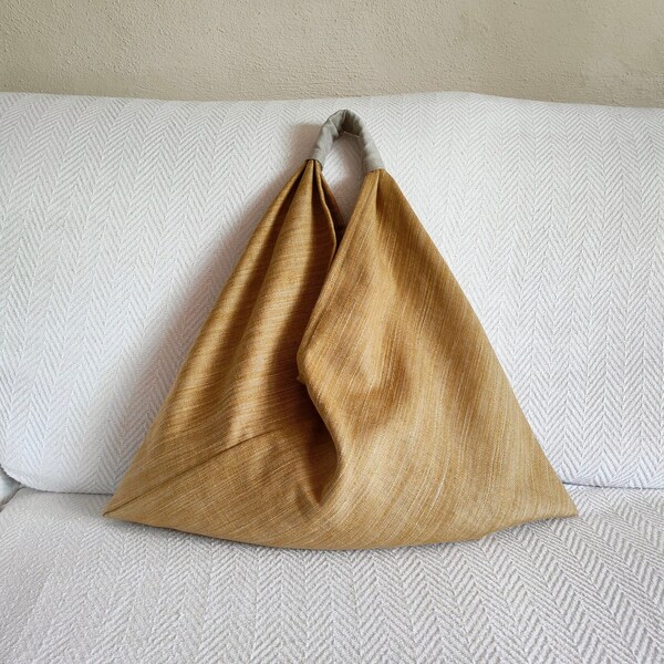 Origami bag, Japanese market bag, Shoulder hobo bag, Azuma bag, Bento bag, Minimalist bag, Eco tote bag, Triangle bag