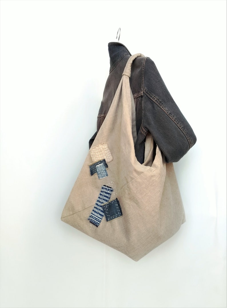 Origami bolso japonés bolsa Boro bolso de puntada de mano | Etsy España