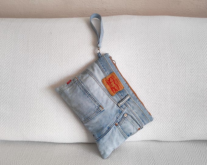 FF denim Clutch Bag