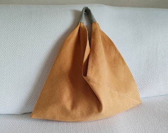 Sac en origami, sac hobo en toile de coton, sac minimaliste, sac du marché japonais, sac Azuma, grand sac à bento