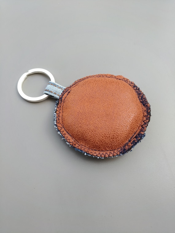 Recycled Leather Circle Keyrings