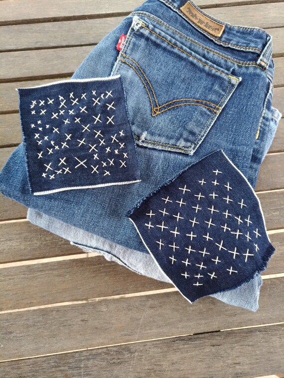 sashiko patch jeans