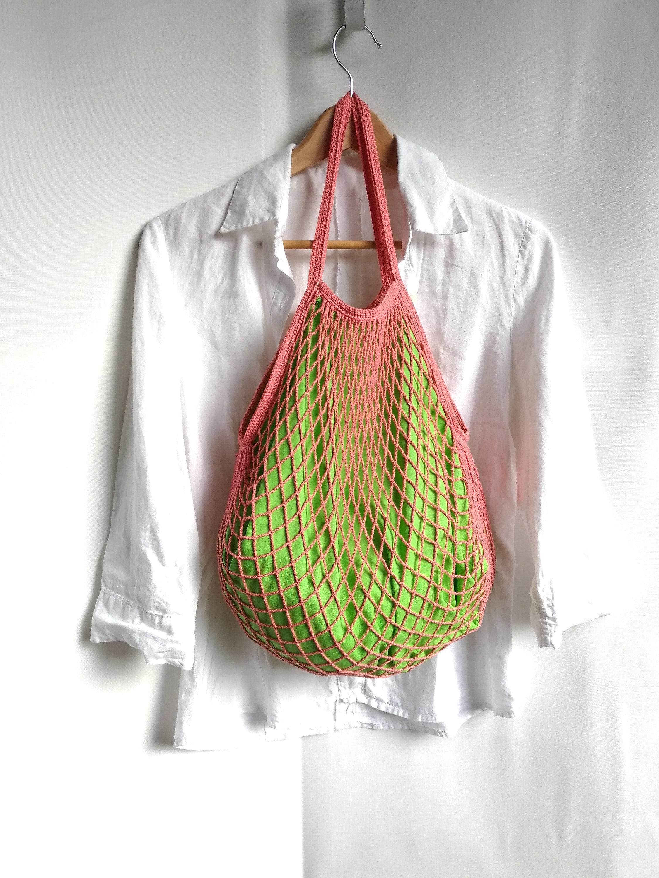 Net Bag Mesh Shopping Bag Cotton Mesh Tote String Beach Etsy