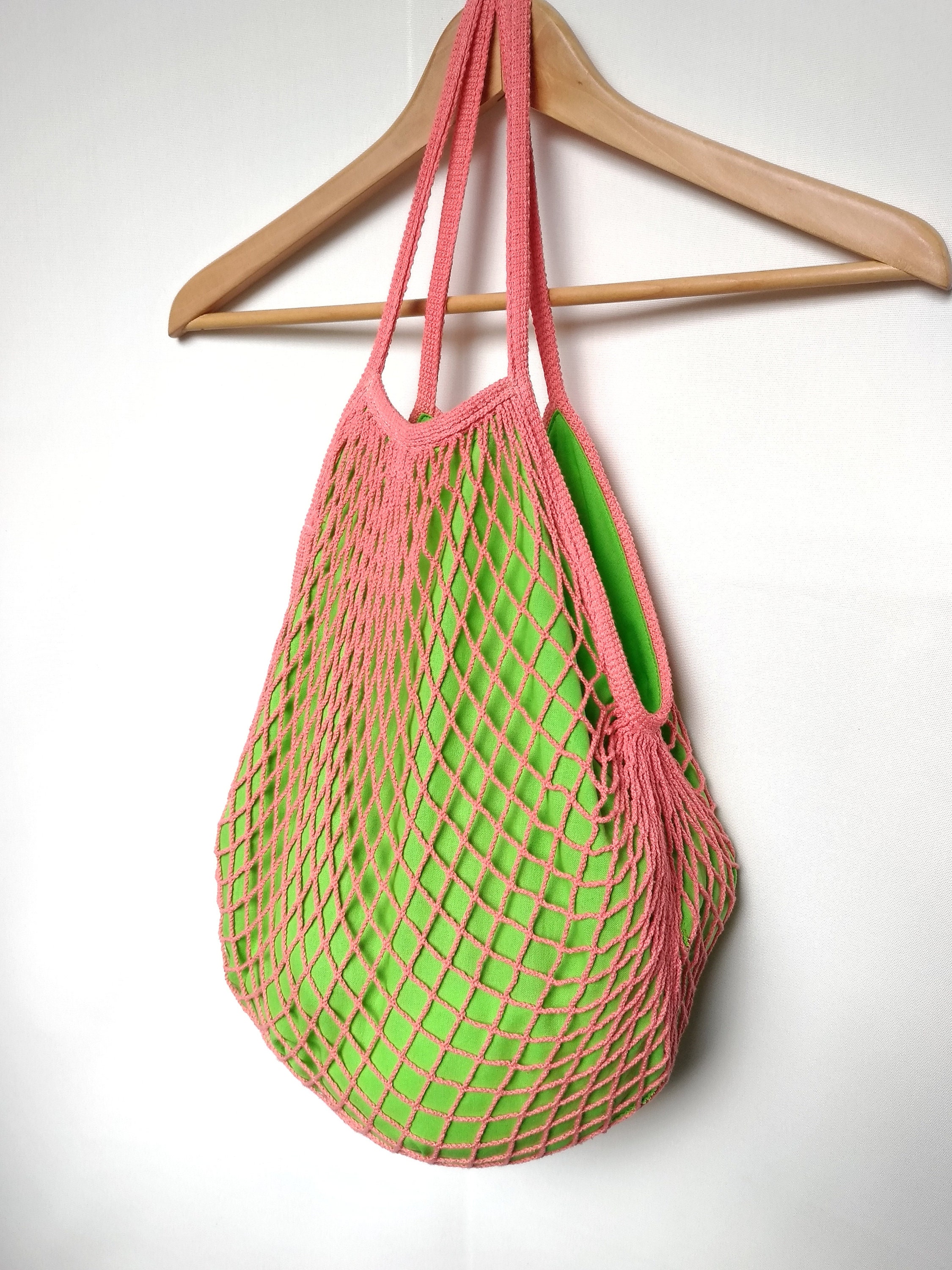Net Bag Mesh Shopping Bag Cotton Mesh Tote String Beach Etsy