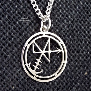 Occult Abaddon Seal Sigil Pendant (fallen angel who rules over the Abyss)