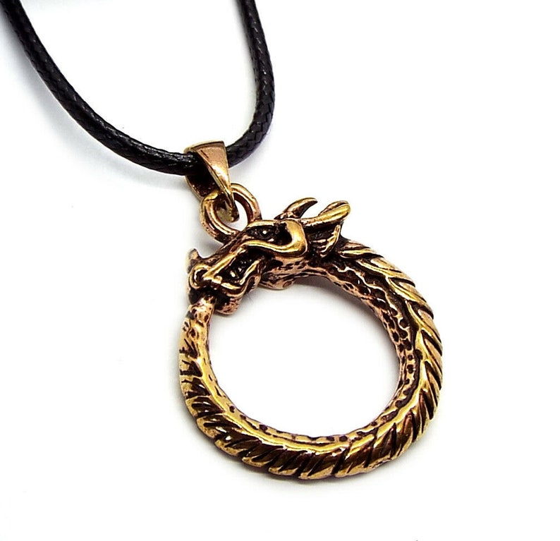 Small Viking Pendant Bronze Ouroboros or Uroboros Dragon - Etsy