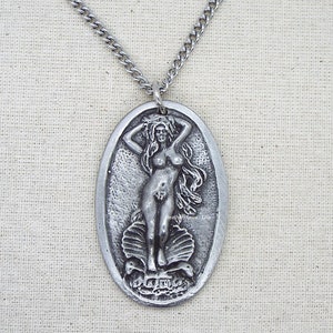 Aphrodite Pewter Pendant (Greek Goddess of Love and Beauty) with chain and Lemon pouch