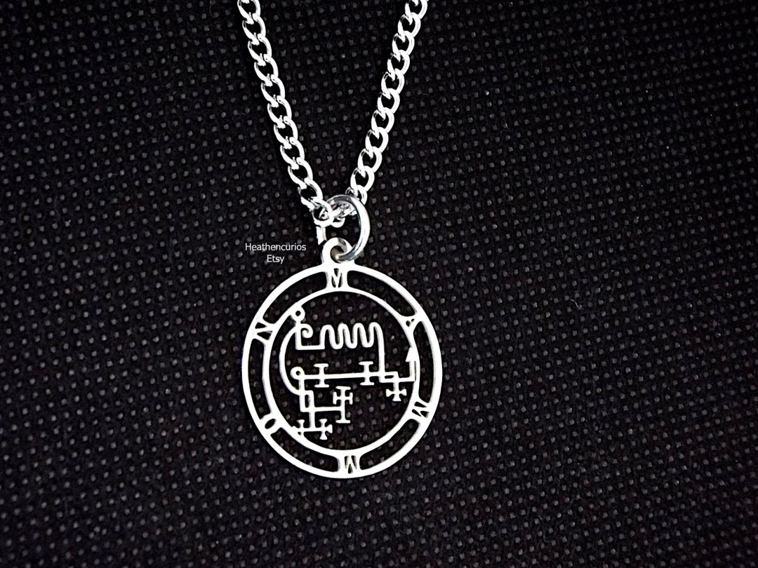 Occult Sigil of Mammon Devil Demon Seal Pendant With Chain
