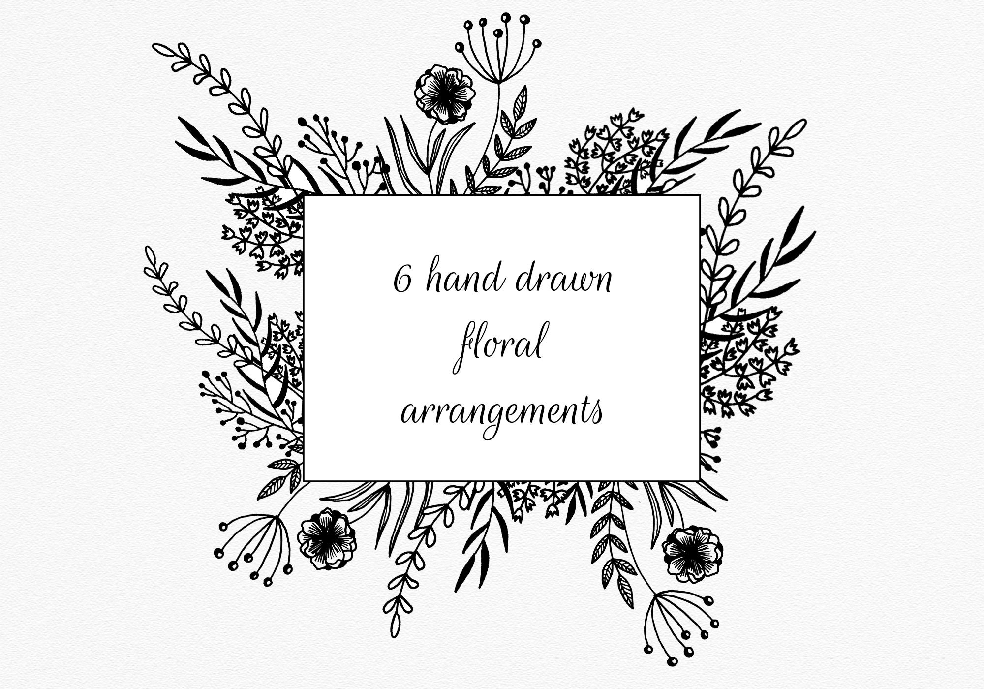 Hand Drawn Flowers Arrangements. Set of Hand Drawn Plants Etsy