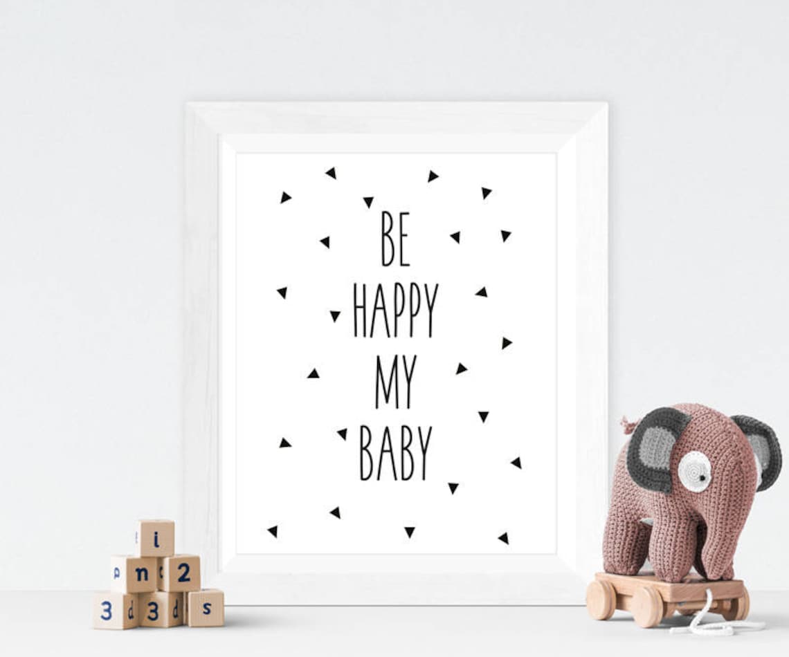 Baby Room Printable Digital, Instant Download. Monochrome Nursery Decor ...
