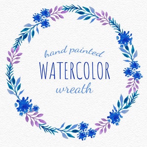 Cornflower  wreath clipart. Watercolor wreath PNG. Blue flowers PNG. Flowers clipart. Blue floral frame. Instant download.