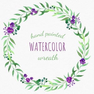 Violettes et pensées violettes couronne clipart. Le vert laisse la couronne PNG. Clipart de fleurs d'été. Clipart floral de cadre, carte de voeux