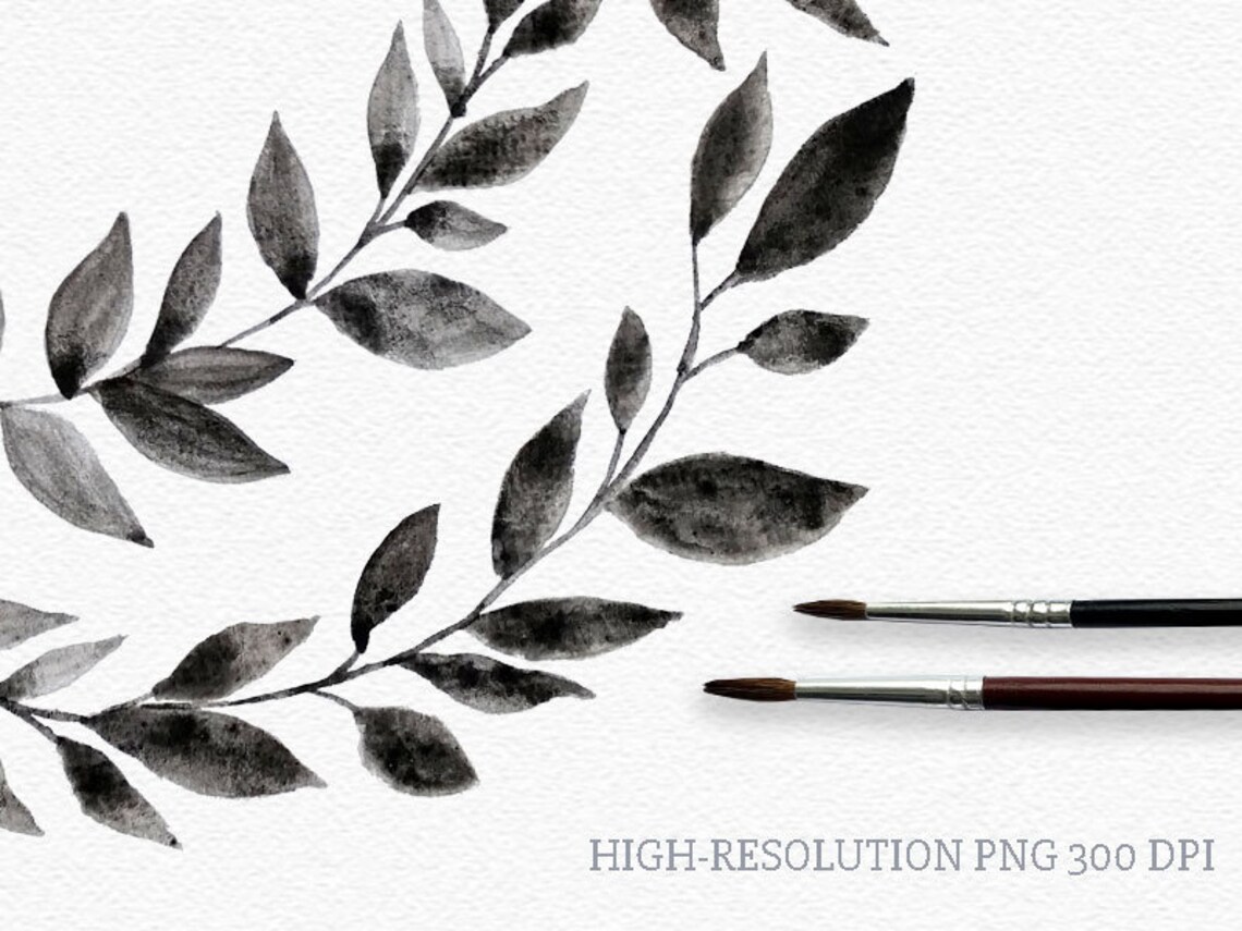 Black Watercolor Wreath Clipart. Funeral Wreath PNG. - Etsy