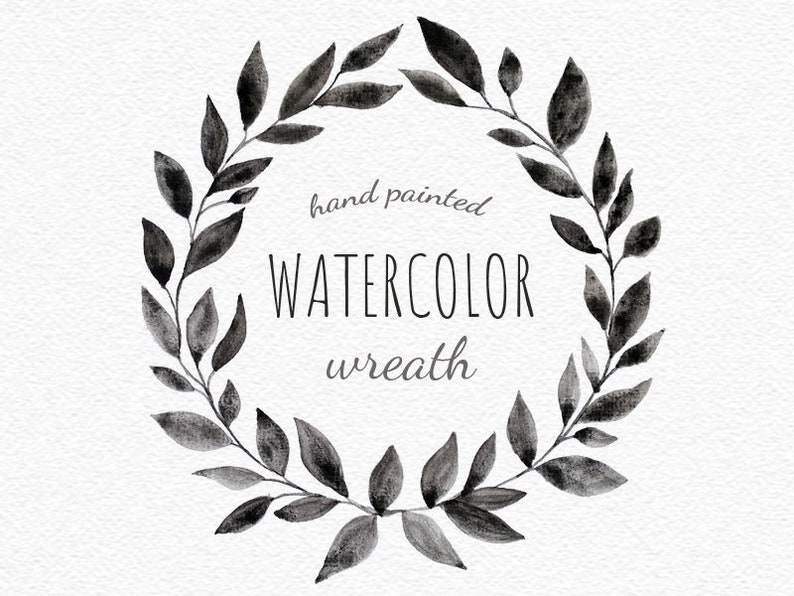 Black Watercolor Wreath Clipart Funeral Wreath Png Etsy