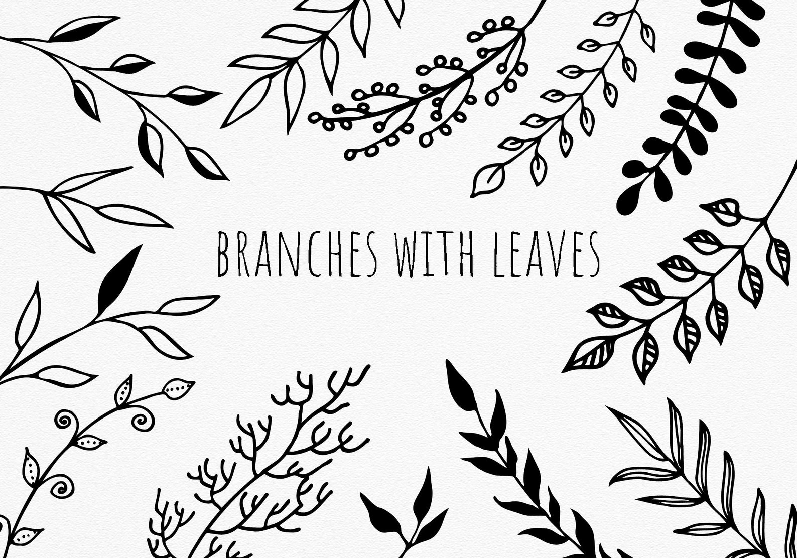 Hand Drawn Floral Clipart Hand Drawn Design Elements Doodle - Etsy