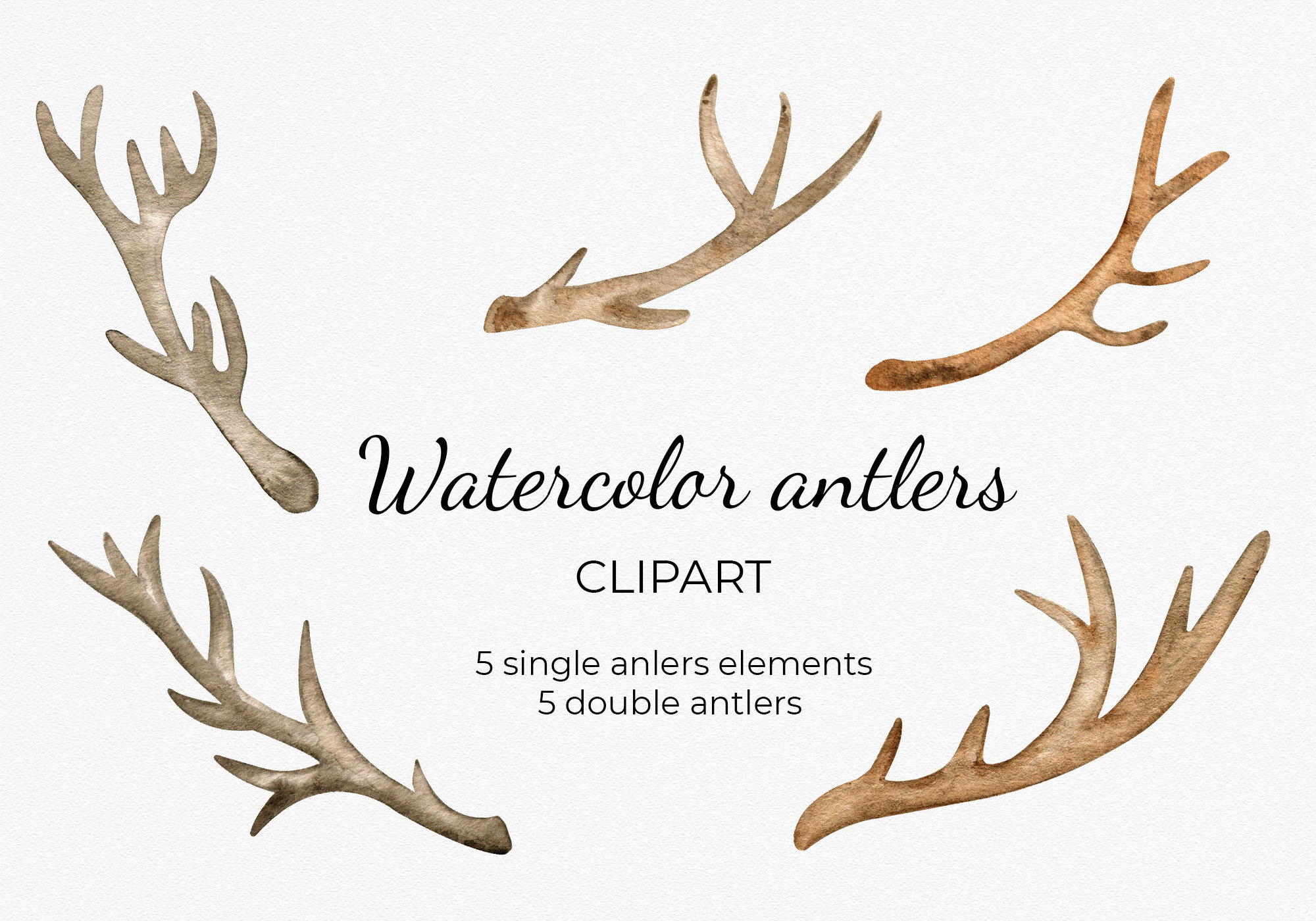 Antlers No 1 Art Print Antler Painting Antler Watercolor Painting