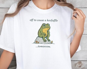 Camiseta unisex con el meme de la rana procrastinadora y la frase "Kerfuffle Tomorrow" - Comfort Colors® Tallas S a 4XL