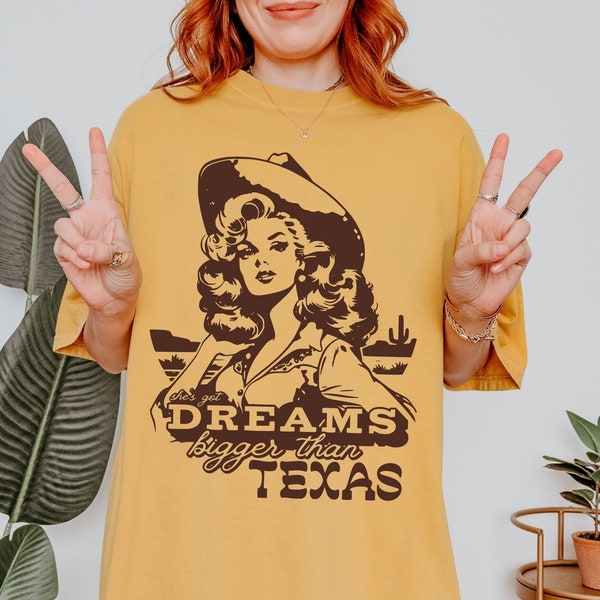 Inspirational Western Aesthetic Cowgirl Tee for Women Comfort Colors® Oversized Trendy Vintage Retro T-shirt Rodeo Outfit Style
