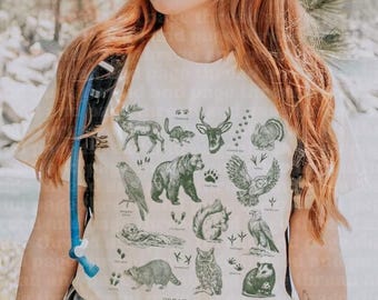 Smoky Mountains Tee, Tennessee Wildlife Graphic, Comfort Colors Hiking Shirt