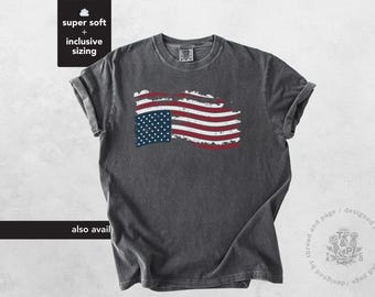 Upside Down Flag Shirt, America in Distress T-shirt, Distressed American Flag Graphic Tee, Anti Trump Gift, Comfort Colors® Unisex S to 4XL