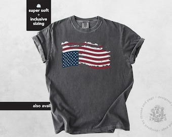 Upside Down Flag Shirt, America in Distress T-shirt, Distressed American Flag Graphic Tee, Anti Trump Gift, Comfort Colors® Unisex S to 4XL
