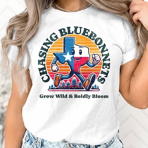 Texas Bluebonnets Shirt, Texas State Flower T-shirt, Home State Graphic Tee for Texas Lovers, Women&#39;s Cute Texas Travel Gift for Spring
