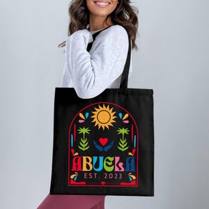 Custom Year New Abuela Tote Bag, Personalized Grandma Bag for Pregnancy Announcement