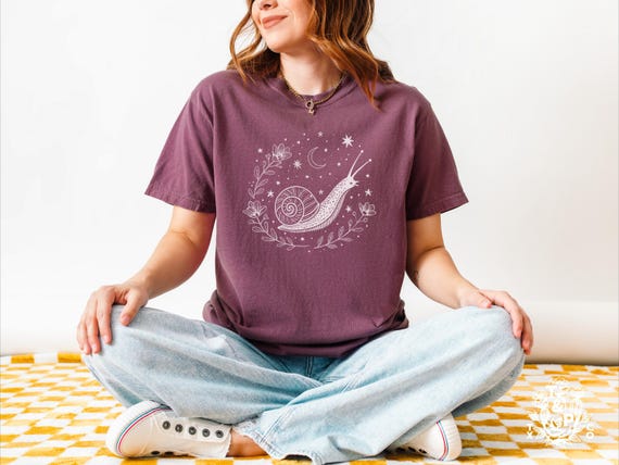 Comfort Colors® Snail Shirt, Short or Long Sleeve Nature Graphic Tee
