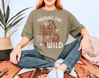Camiseta vaquera estilo western, camiseta de moda para montar a caballo - Comfort Colors® Unisex Tallas S a 4XL