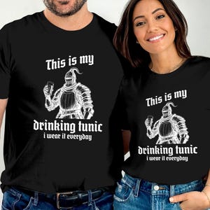 Medieval This is My Drinking Shirt, Dark Ages Knight Drinking Humor Tee, Trendy Ren Faire Funny Vintage Style Beer Shirts for Dad Grandpa