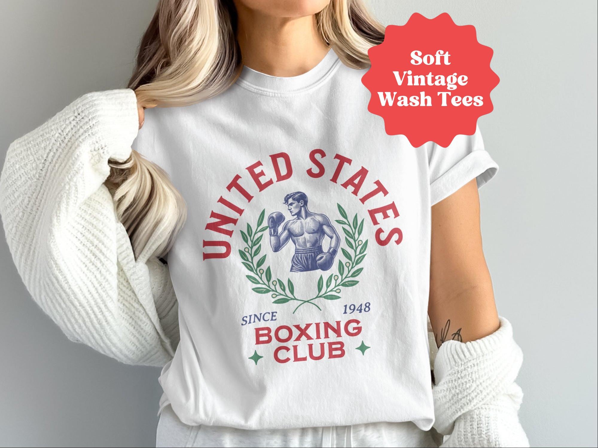 【1993studio】 Boxing Club Vintage Graphic T-Shirt / 追跡付 71fhIR+SEVL.jpg