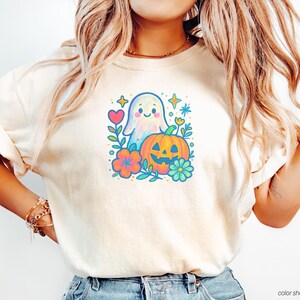 Colorful Ghost in Flowers Shirt - Comfort Colors® Unisex S to 4XL