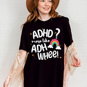 Funny ADHD Shirt for Neurodiverse Autistic Adults AuDHD Mental Health Gifts for Wife Husband Unisex Graphic Tee