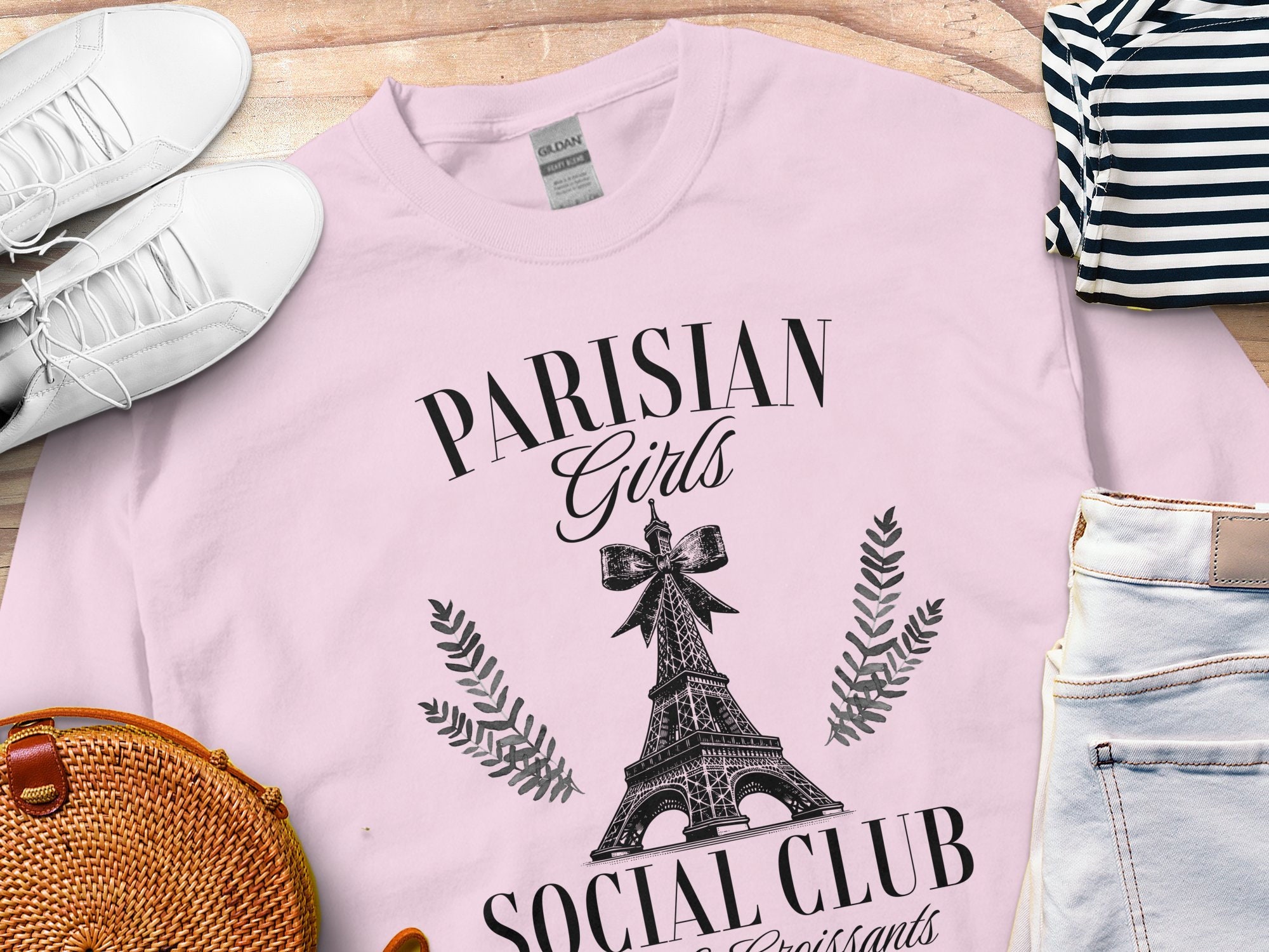 Coquette Paris France Sweatshirt, Parisian Girl Social Club Pullover, Paris Trip 2024 Holiday Gift for Traveler Trendy Sweatshirt