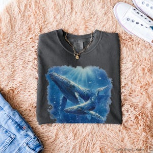 Vintage-Inspired Whale Shirt, Retro Nature Graphic Tees, Comfort Colors Unisex S to 4XL