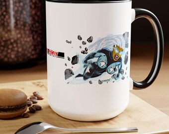Two-Tone Super Powered Coffee Mugs, 15oz