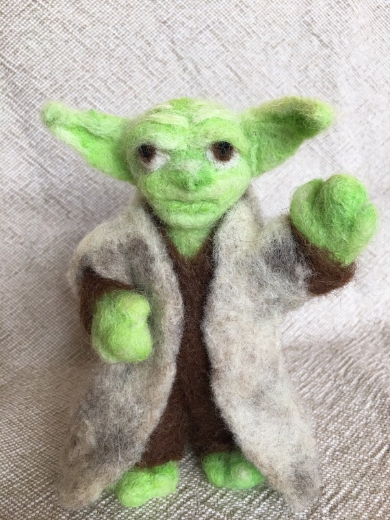 Needle Felted Yoda Sculpture Etsy