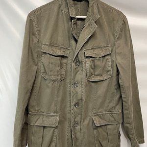 Banana Republic Safari Vintage Military Jacket Army Green Medium
