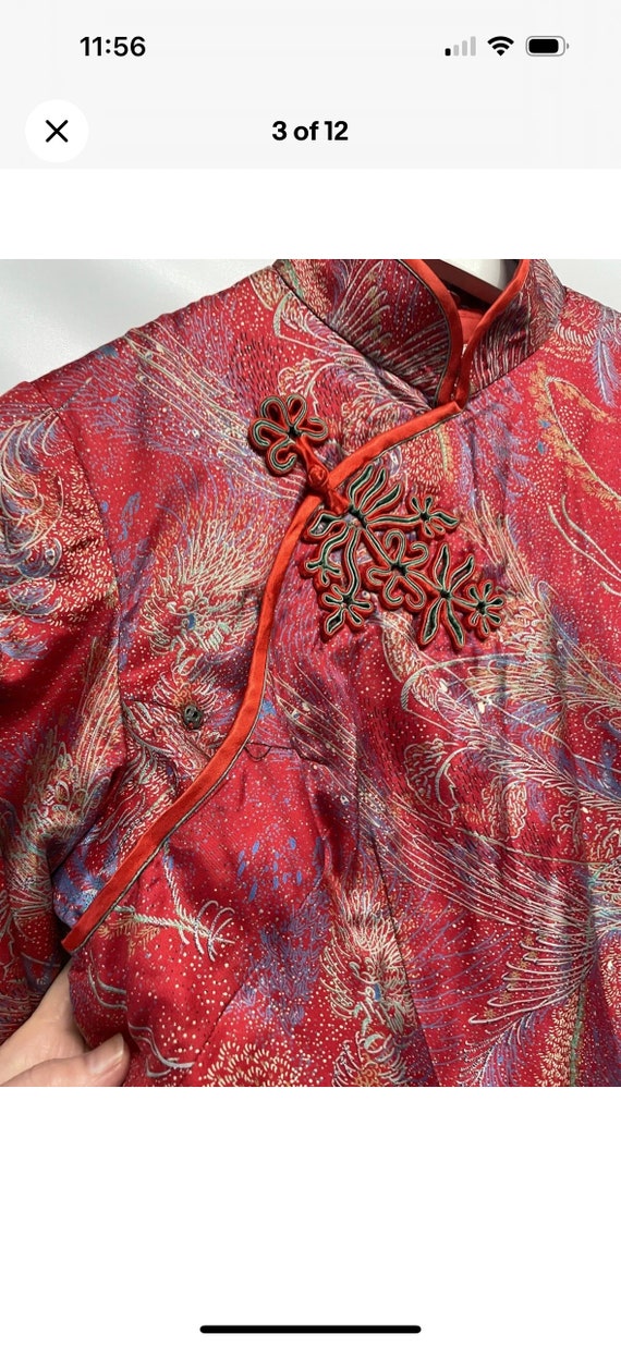 Peony Vintage Asian Cardigan Kimono Jacket Shangh… - image 3