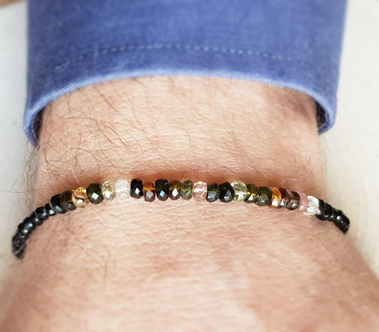Mens tourmaline bracelet Clearance