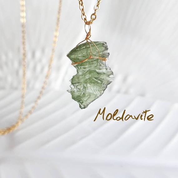 Moldavite Necklace Raw Moldavite 